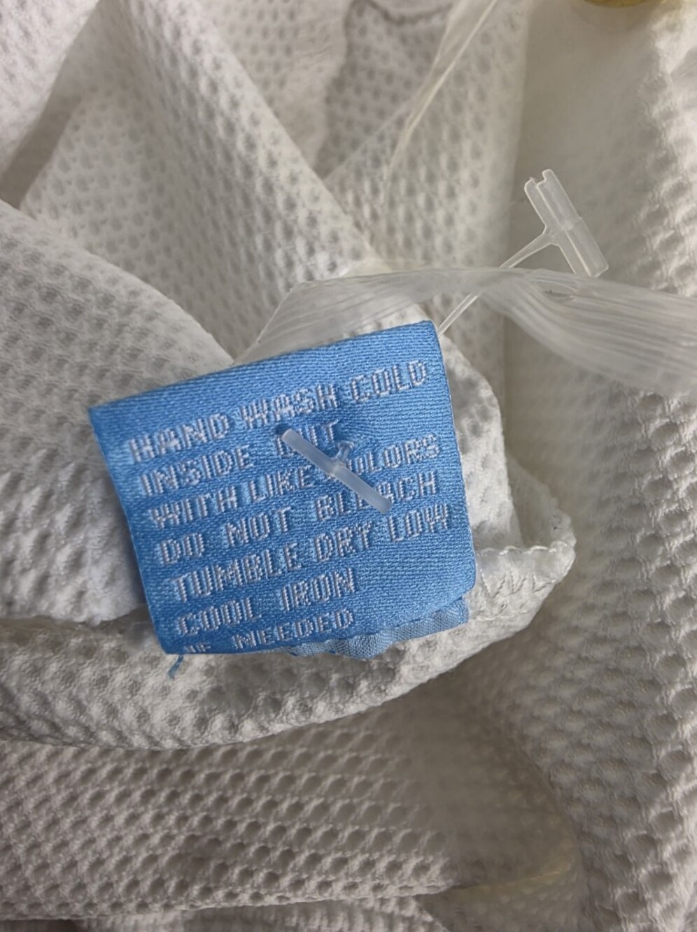 J.McLaughlin Long Sleeve Waffle Texture Polo Shirt White Blue Gingham Size XL - Picture 12 of 12